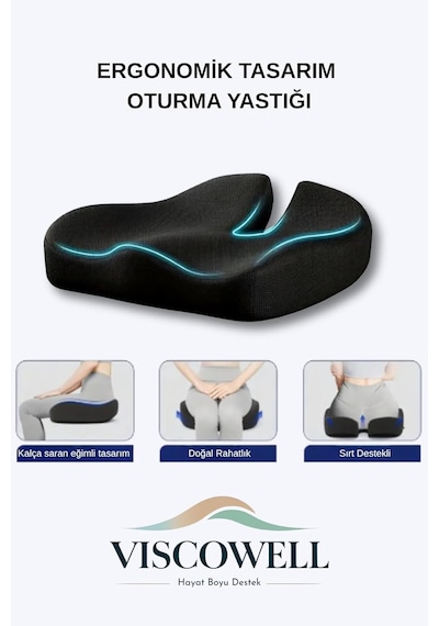 Ortopedik Koksiks Oturma Minderi Oturma Simidi Koltuk Sandalye Minderi Kuyruk Sokumu Yastığı