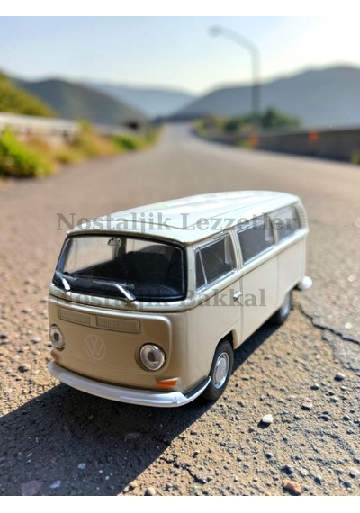 Nostaljik Beyaz Volkswagen Type 2 1/32 Ölçek Metal Çek Bırak Kapılar Açılır Model Araba Çok Renkli