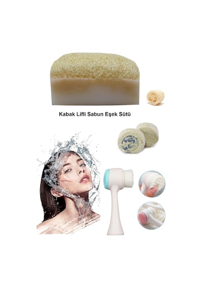 3'lü Bakım Yaşlanma Karşıtı Parlak Peeling Eşek Sütlü Sabun Temizleme,akne,leke,kararma Ruşur Taşı