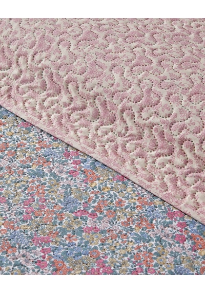 English Home Floral Serenade Çift Kişilik Çok Amaçlı Örtü 200x220 Cm Pembe Pembe