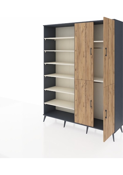 Hyperion Gardrop 8 Raflı 4 Kapaklı 2 Askılı 176x44x221 Antrasit-çam/aytaşı Çam/aytaşı Hyperion Gardrop 8 Raflı 4 Kapaklı 2 Askılı 176x44x221 Antrasit-çam/aytaşı Çam/aytaşı
