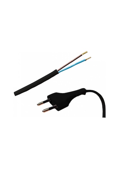 Power Kablo 2X0.75Mm 1 Metre Uzatma 2 Pin Teyp Fişi Uçu Açık