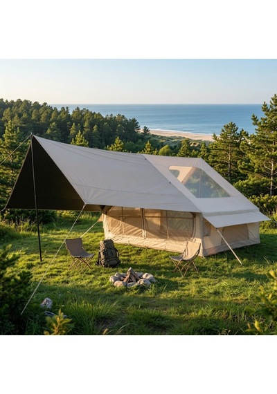 Tr Rovos Şişme Kamp Çadırı 6 Kişilik Büyük Boy Aile Çadırı Hızlı Kurulum Hava Direkli Kamp, Glamping, Diğer