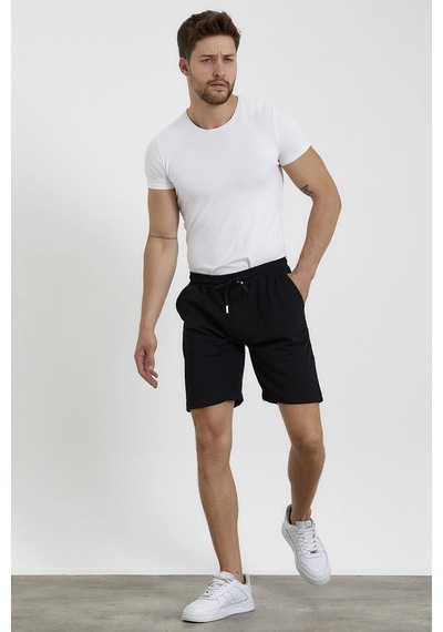 Tarzsokak Unisex Slim Fitt/dar Siyah 2 Iplik Yazlık Ince Spor Şort