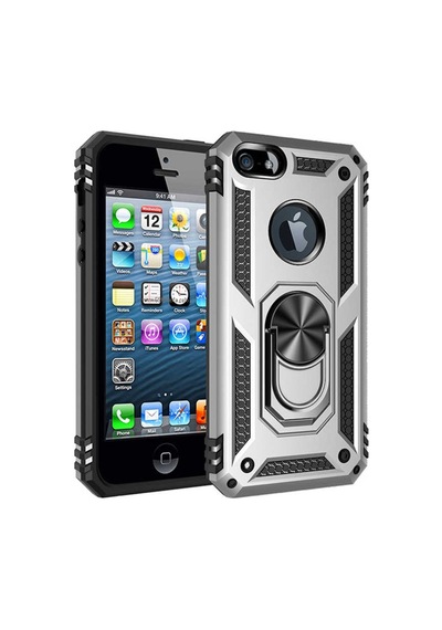 Apple Uyumlu iPhone 5S Yüzüklü Standli Vega Kilif Ekran Koruyucu 510330969