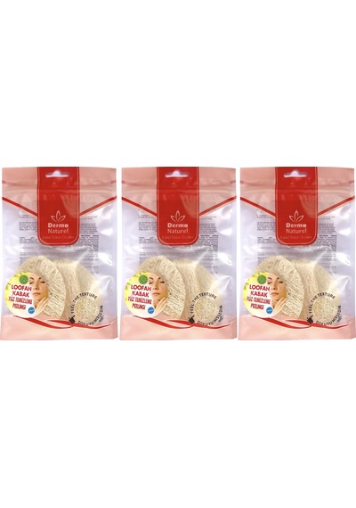 Derma Naturel Loofah Yüz Temizleme Peeling 3 Lü Set