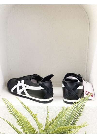 Tayger E E-3226 Hakiki Deri Düz Taban Sneaker Spor Ayakkabı Unısex Siyah Beyaz