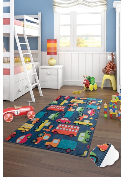 Cars 140X190 Mavi Çocuk Ve Bebek Halısı