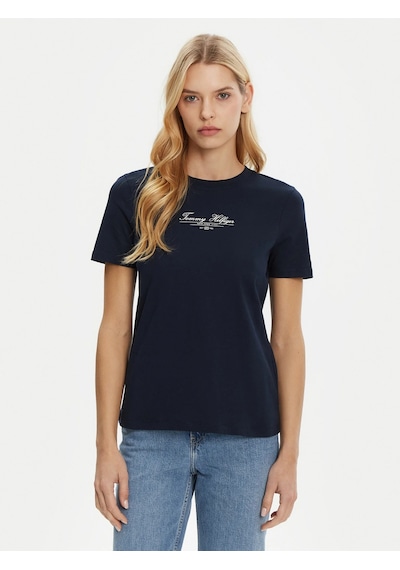 Tommy Hilfiger Tommy Hılfıger Kadın T-shırt Ww0ww45428-c1g Lacivert