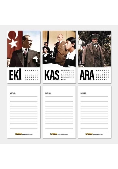 2027 Atatürk Takvimi Haftalık Planlayıcı Masa Takvimi Kraft