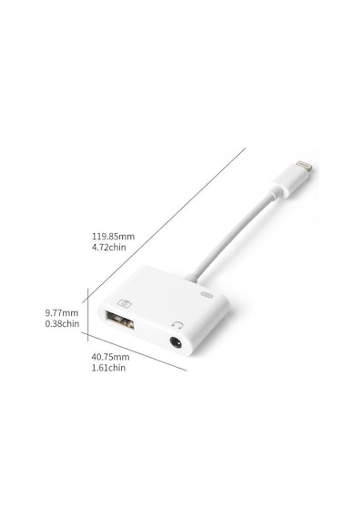 Apple Uyumlu iPhone Lightning 3.5 Mm Kulaklık Ve Usb 3.0 Kamera Hub Adaptör