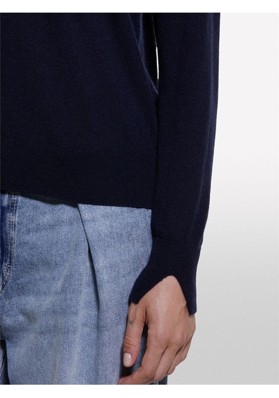 Sisley Kdn Kaşmir Karışımlı Regular Fit Kazak Kadın Lacivert Kazak - 324a102hm100f