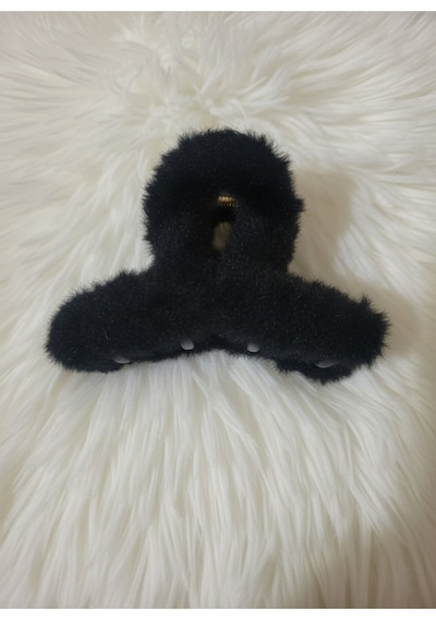 Kadın L Boy 4 Adet Peluş Tüylü Zarif Mandal Peluş Toka 4 Adet
