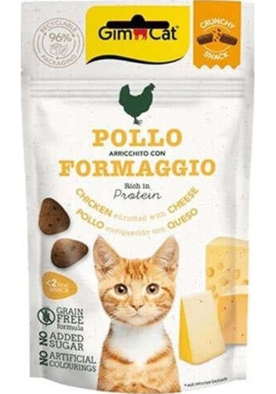 Gimcat Crunchy Snacks Tavuklu Ve Peynirli Tahılsız Kedi Ödülü 50 Gr