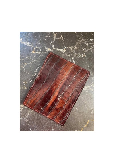 Bag Ard Unisex Kahverengi Hakiki Deri Kartlık 9005 Timsah