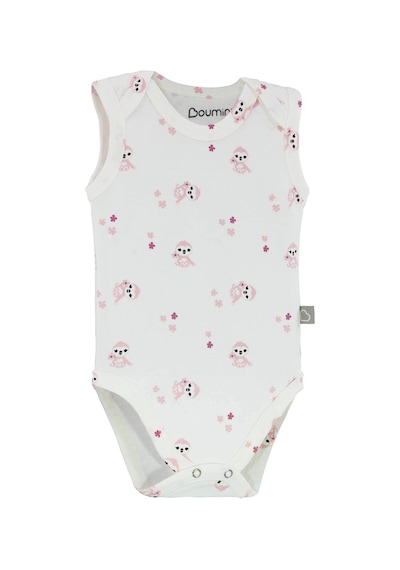 Uygunbebe Boumini Kolsuz Bebek Çıtçıtlı Askılı Body Pembe Tembel Zarf Yaka 0-36 Ay