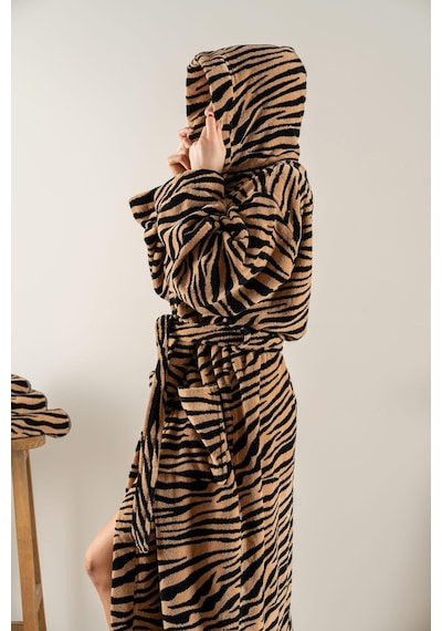 Soley Tiger %100 Pamuk Kadife Kadın / Erkek Unisex Bornoz Renksiz