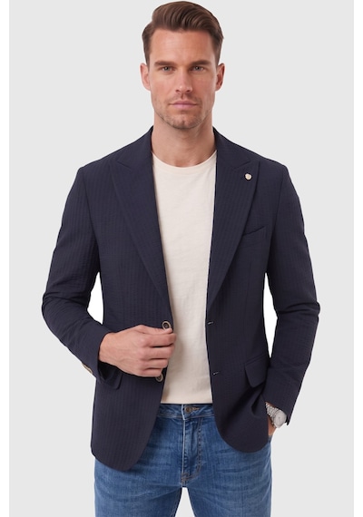Rizzup Erkek Slim Fit Likralı Lacivert Blazer Ceket Gofre Dokulu Esnek Çift Düğmeli Spor Ceket 2600813 Rizzup Erkek Slim Fit Likralı Lacivert Blazer Ceket Gofre Dokulu Esnek Çift Düğmeli Spor Ceket 2600813
