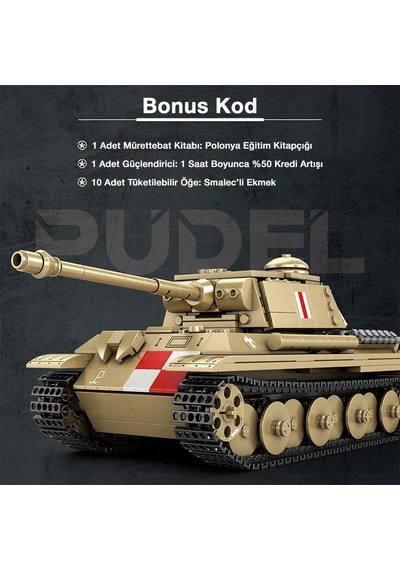 Reobrix 77034 World Of Tanks Pudel Panter Tankı Yaratıcı Yapı Blok Seti Building Blocks - 969 Parça
