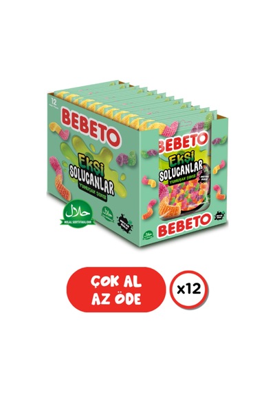 Sour Worms 80 Gr. Jelly 12'li Paket