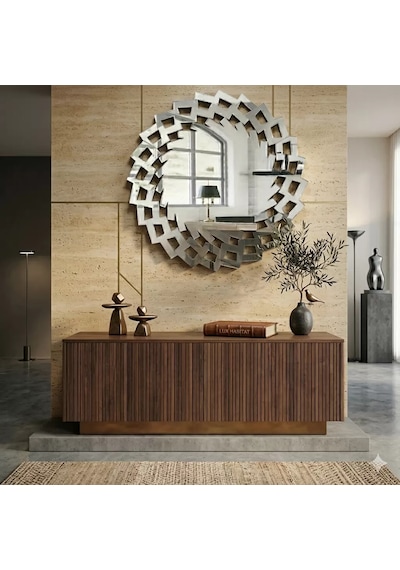 40x40 Cm Kırılmaz Pleksi Dekoratif Duvar Aynası - Modern Geometrik Tasarım 1. Sınıf Ayna Belirtilmemiş