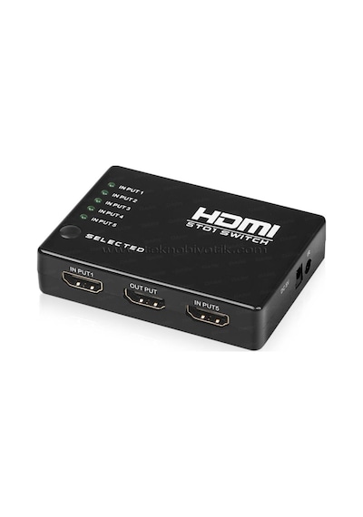 Dark Full Hd 5 Giriş 1 Çıkışlı Uzaktan Kumandalı Hdmı Switch Seç