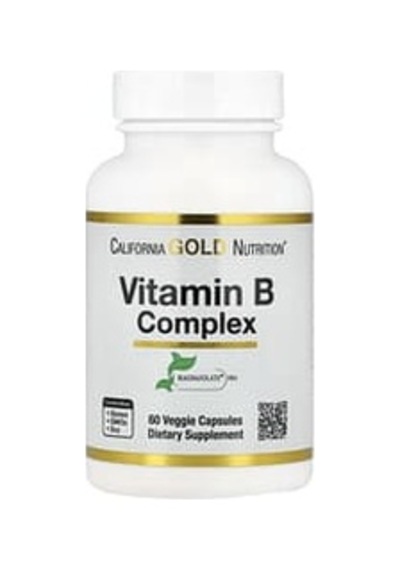 California Gold Nutrition, Vitamin B Complex With Folate, Biotin, Pantothenic Acid, And Vitamin B6, 60 Veggie Capsules