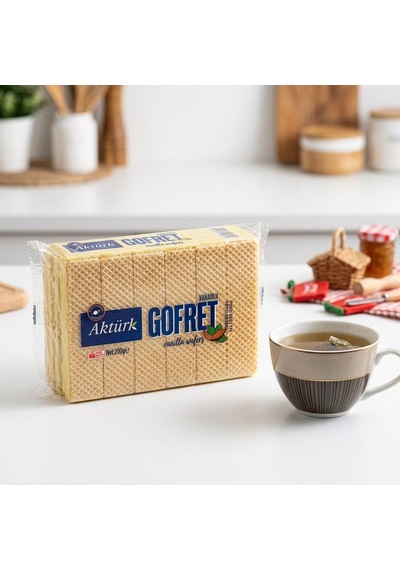 Aktürk Gofret Vanilyalı 200 Gr 24 Lü