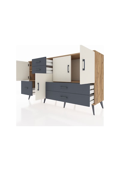 Kronos Konsol 4 Raflı 5 Çekmeceli 4 Kapaklı 176x59x99 Çam-aytaşı/ Çam-aytaşı/antrasit Kronos Konsol 4 Raflı 5 Çekmeceli 4 Kapaklı 176x59x99 Çam-aytaşı/ Çam-aytaşı/antrasit