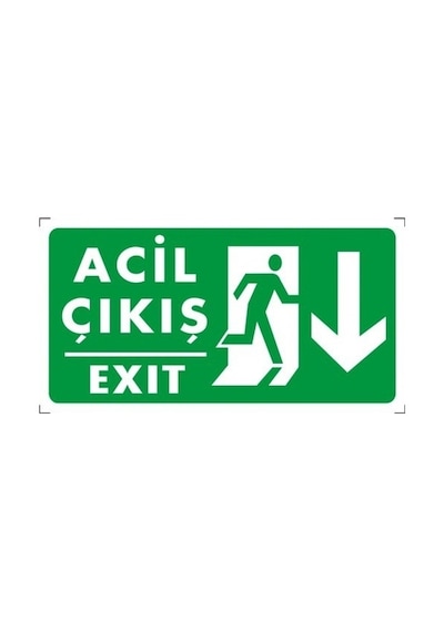 Eser - Acil Çıkış Aşağı Levha 30x10