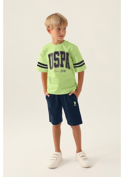 U.S. Polo Assn. Lisanslı Sim Lime Erkek Çocuk Bermuda Takım 5274-43046 Lime