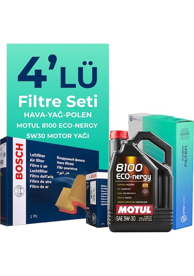Bosch Volkswagen Golf 1.2 Tsi Filtre Bakım Seti Motul Motor Yağlı (2013-2017) 4 Lü