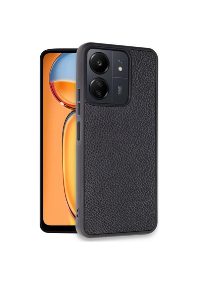 Xiaomi Redmi 13c Uyumlu Kılıf Aras Deri Kapak - Siyah