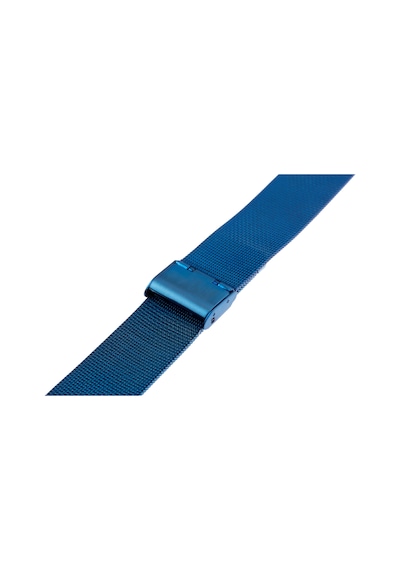 Paslanmaz Çelik Milano İnce Hasır Kordon - Mavi - 22mm