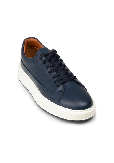 Deery Erkek Hakiki Deri Lacivert Sneaker Ayakkabı - E4482mlcvc01