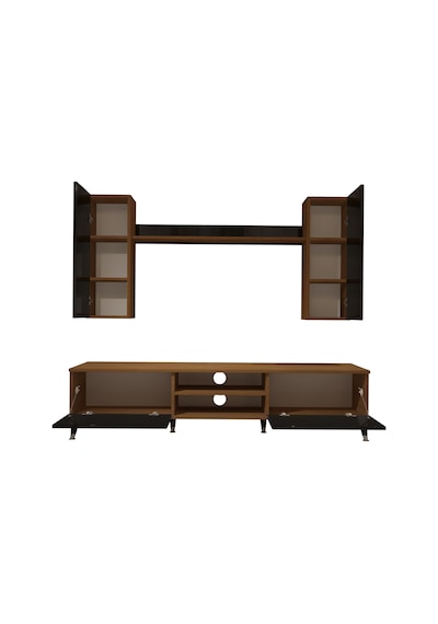 Decoraktiv Eko 7 Mdf Dvd Silver Tv Ünitesi Tv Sehpası Ceviz - Siyah