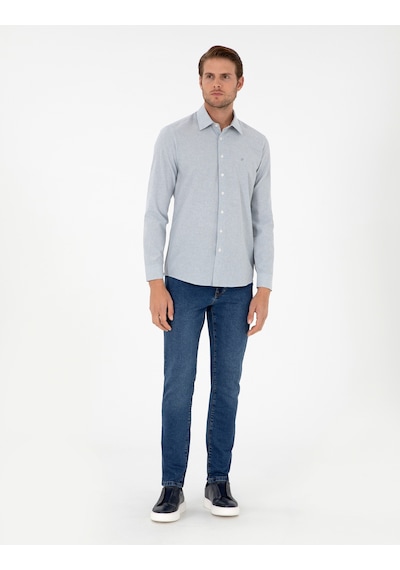 Pierre Cardin Erkek İndigo Gömlek Desenli 50297468-vr028 İndigo