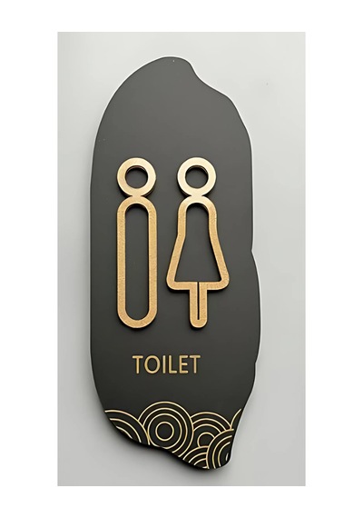 Ahşap Tuvalet Wc Yönlendirme Tabelası