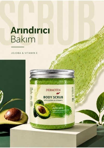 Body Scrub Avokado Özlü Besleyici Arındırıcı Nemlendirici Vücut Peelingi 250 Ml