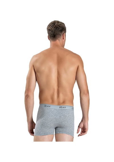 Jiber Erkek 6'lı Pamuklu Likralı Boxer 0156 gri