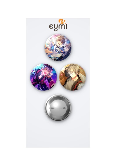 The Ensemble Stars Koga Oogami 3'lü Metal Rozet Seti 58mm İğneli Buton Çanta Yaka Rozeti Çok Renkli