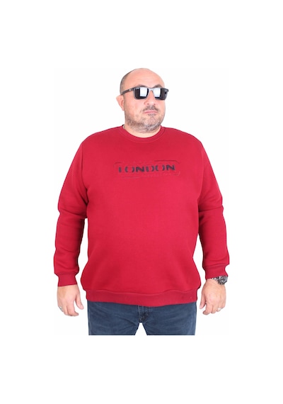 Moc Grande Mocgrande Erkek Büyük Beden Sıfır Yaka 3ip Sweat London 24208 Bordo
