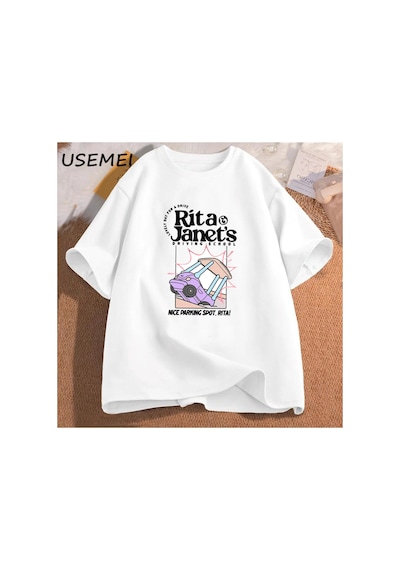 Rita Ve Janet'in Sürüş Okulu T Shirt Kadın Erkek Komik Grpahic T Shirt Okula Dönüş Tee Gömlek 2961 Beyaz