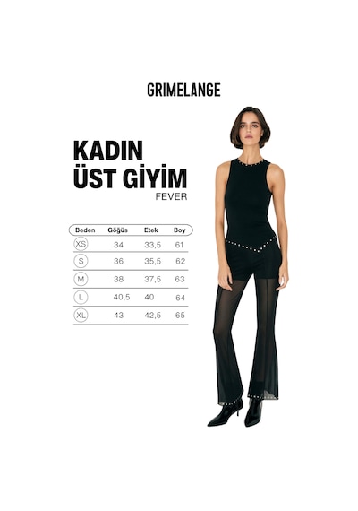 Grımelange Fever Kadın Yuvarlak Yaka Etek Ucu Asimetrik Yapıştırma Taş Detaylı Esnek Siyah Bluz Siyah Grımelange Fever Kadın Yuvarlak Yaka Etek Ucu Asimetrik Yapıştırma Taş Detaylı Esnek Siyah Bluz Siyah