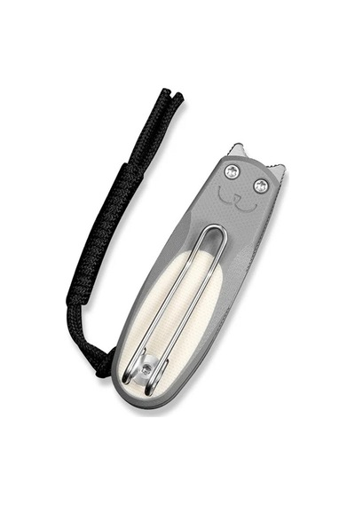 Civivi Purr Gray & Ivory G10 Handle Satin Finished Nitro-v Blade Kamp Çakı Gri