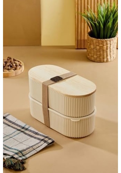 Bambu Kapaklı Saklama Kabı 800 Ml X2