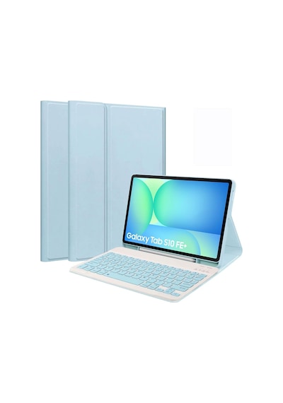 Samsung Galaxy Uyumlu Tab S10 Fe Plus 13.1 Klavyeli Kılıf Q Türkçe Kalem Bölmeli Bluetooth Özellik Standlı