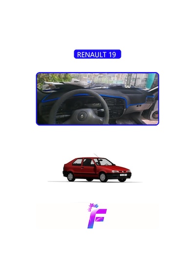 Renault 19 Uyumlu Torpido Örtüsü Yansıma Önleyici Tam Koruma Hızlı Ve Kolay Montaj J41