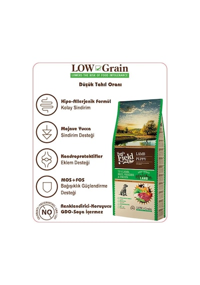 Sam's Field Puppy Hypo Allergenic Kuzu Etli Düşük Tahıllı Yavru Köpek Maması 2500 G
