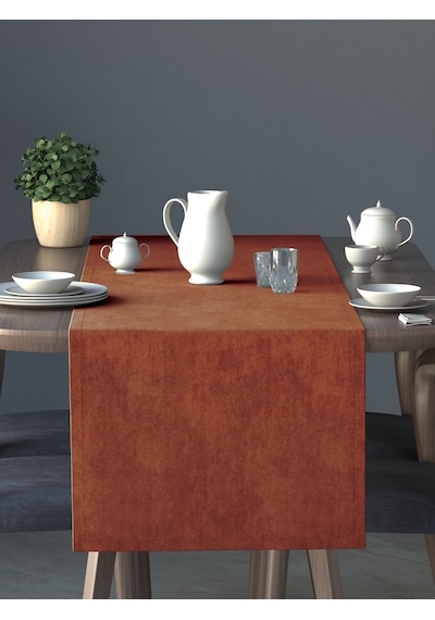 Kadife Dokulu Tarçın Rengi Daily Series Runner 40 X 140 Tarçın